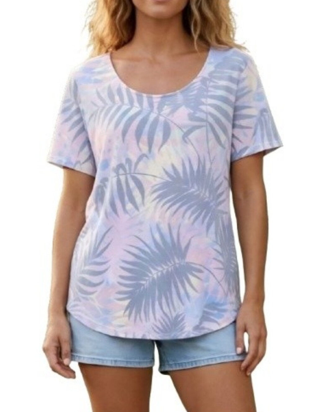 Lane Bryant Multicolor Tropical Print Blouse Colorful Comfy
